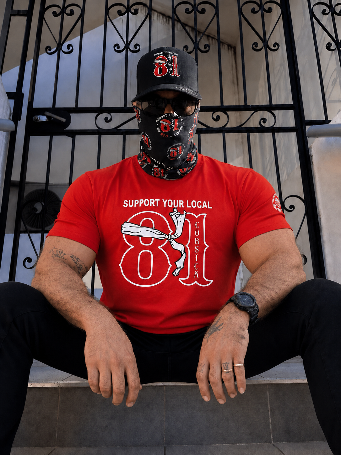 T-shirt à manches courtes - Support Your Local 81 Corsica RED