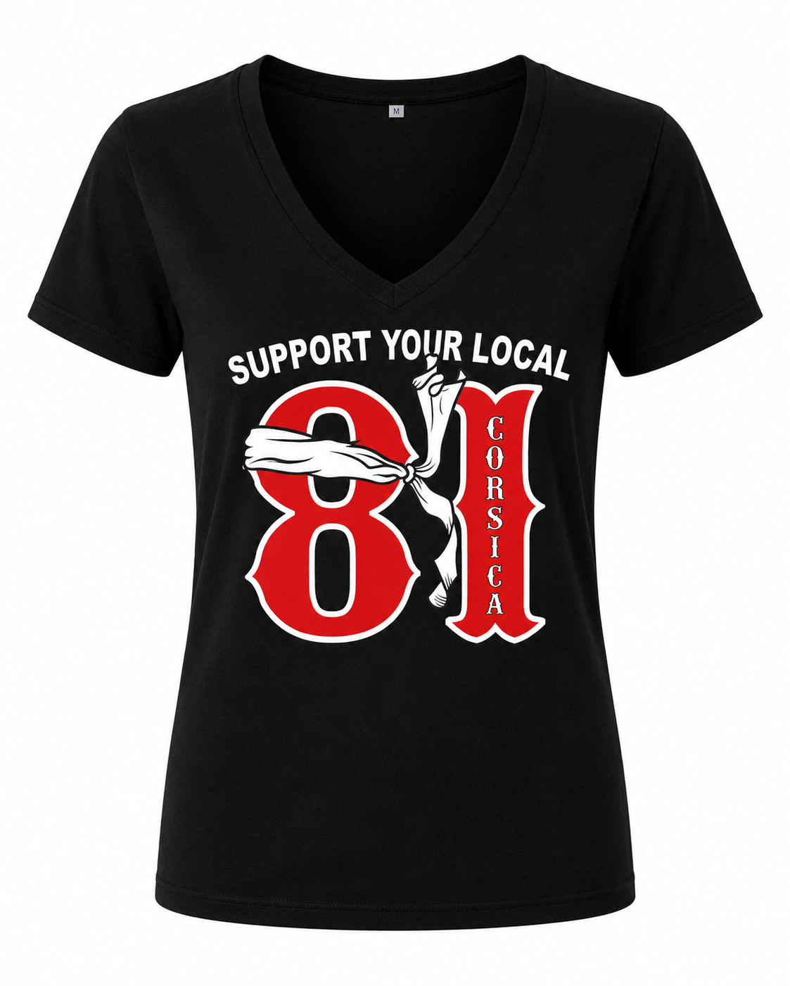 T-shirt à maches courtes femme Support your Local 81 Corsica bandeau
