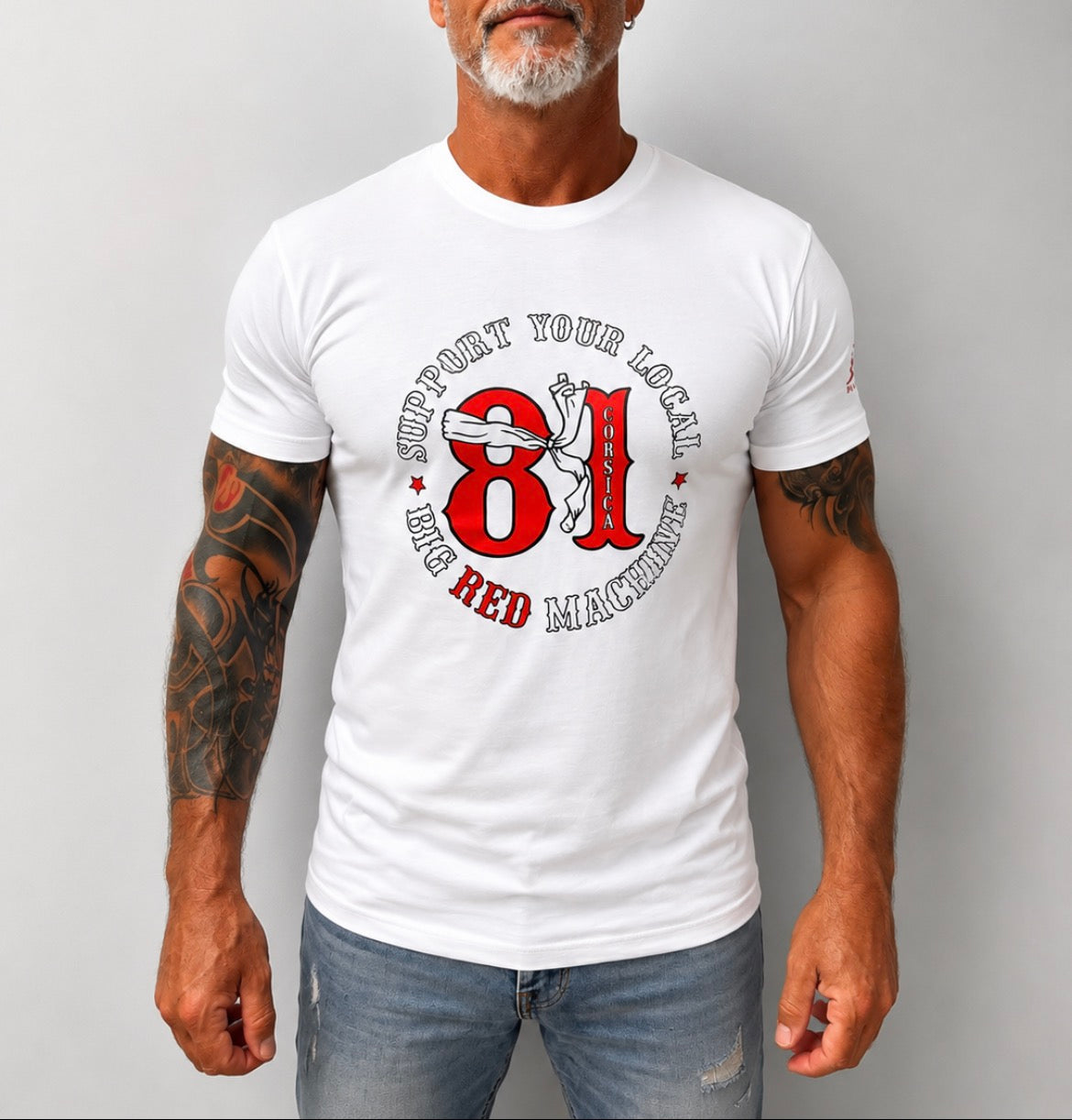 T-shirt manches courtes Support your local Big Red Machine white